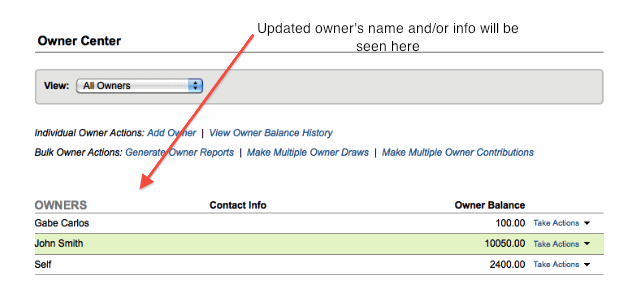 Edit Owner Name